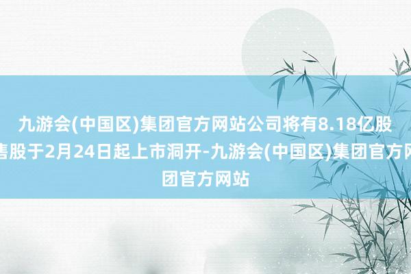 九游会(中国区)集团官方网站公司将有8.18亿股限售股于2月24日起上市洞开-九游会(中国区)集团官方网站