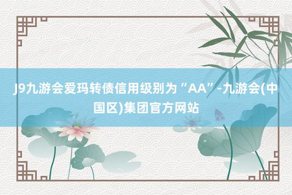 J9九游会爱玛转债信用级别为“AA”-九游会(中国区)集团官方网站