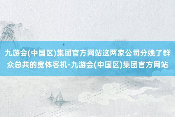 九游会(中国区)集团官方网站这两家公司分娩了群众总共的宽体客机-九游会(中国区)集团官方网站