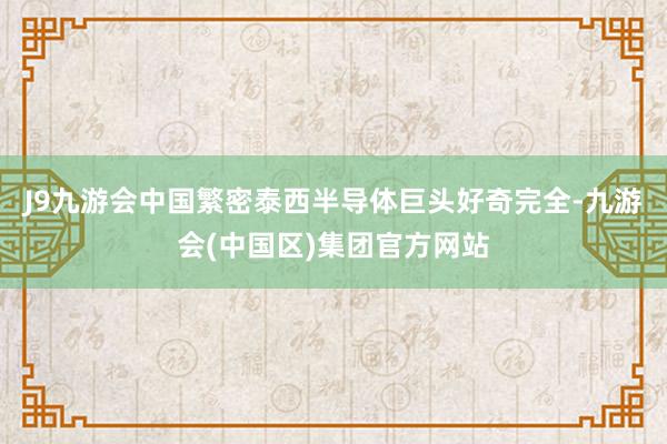 J9九游会中国繁密泰西半导体巨头好奇完全-九游会(中国区)集团官方网站