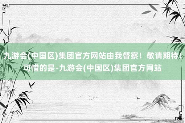 九游会(中国区)集团官方网站由我督察！敬请期待！　　可惜的是-九游会(中国区)集团官方网站